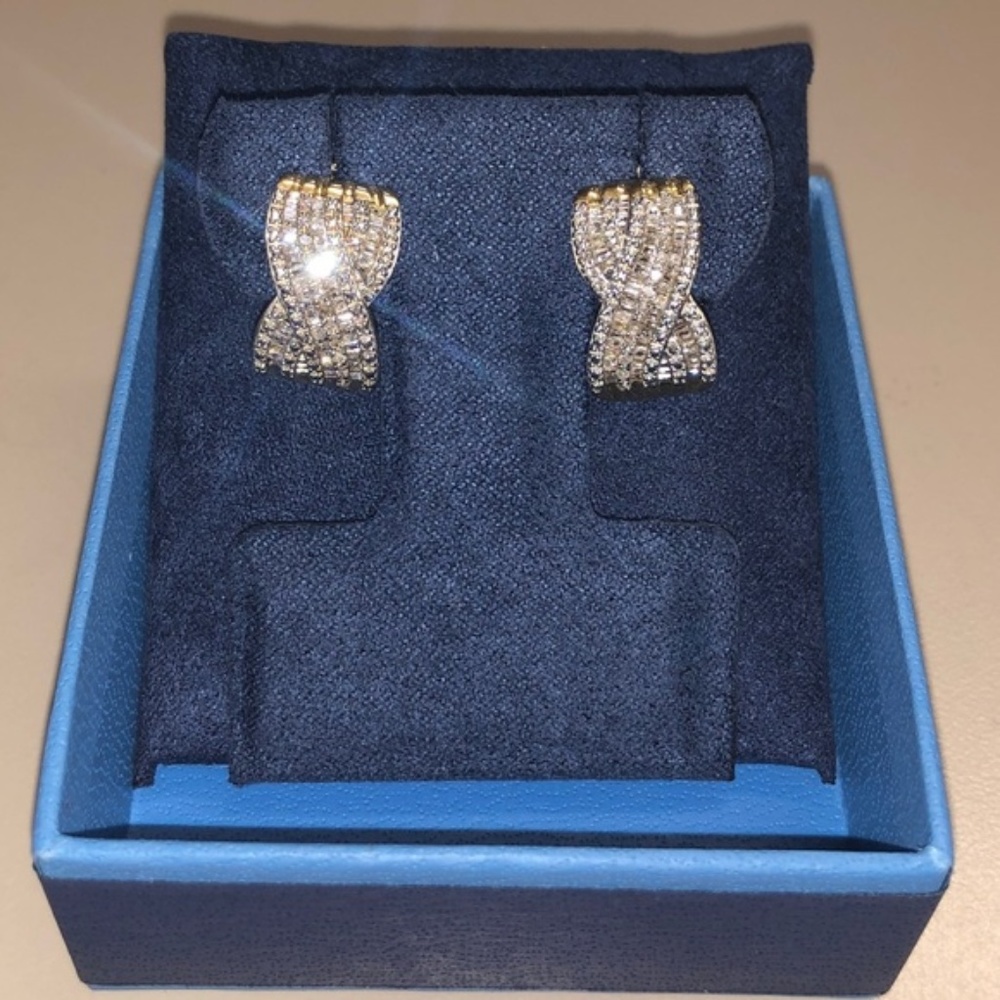 1.08ctw Diamond Simulant Sterling Silver Earrings
